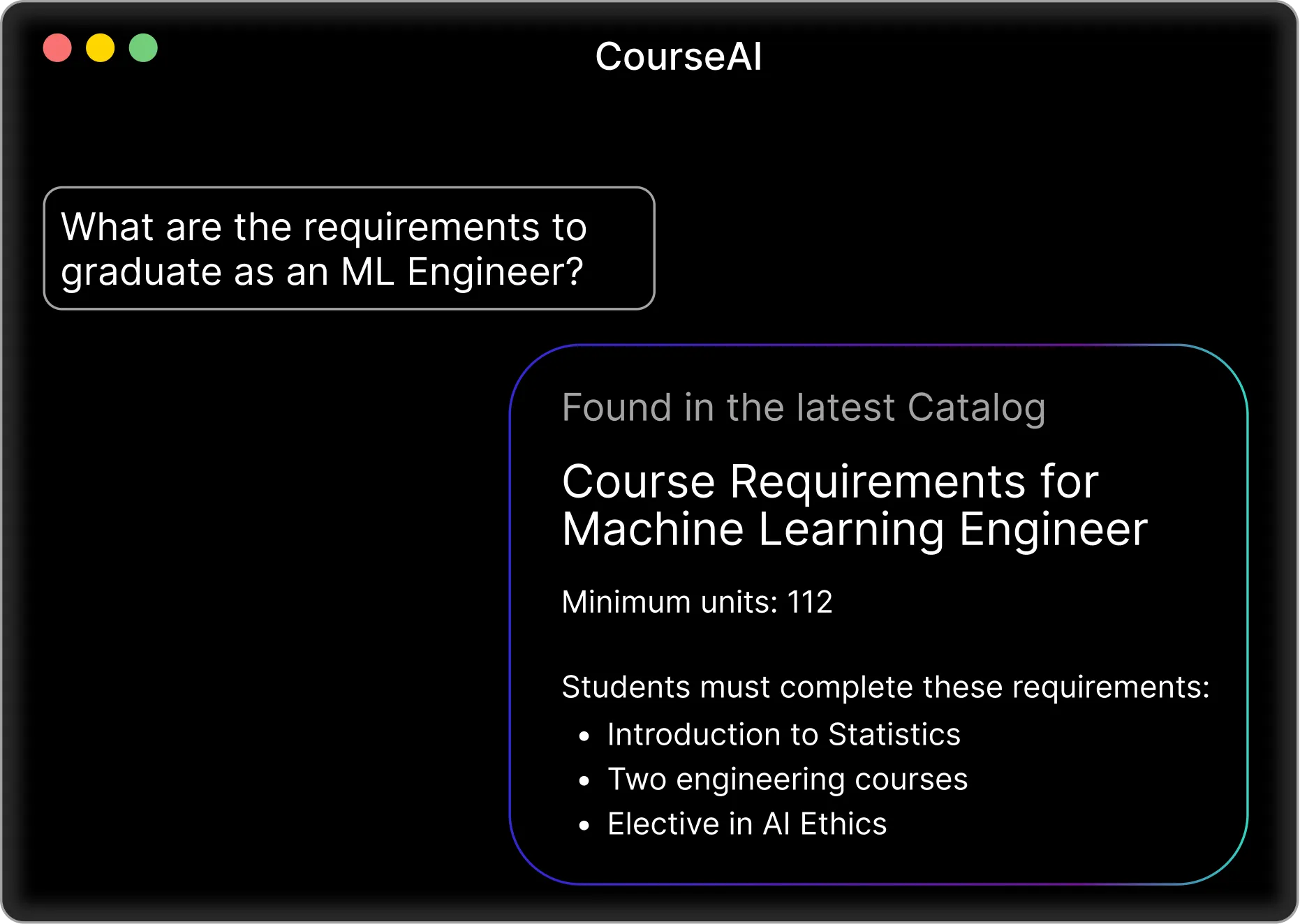 Screenshot of CourseAI course insights interface